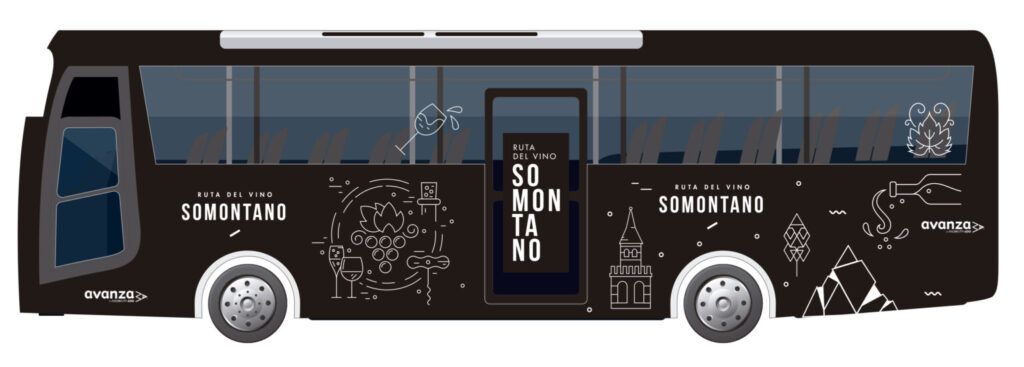 elemento grafico del bus de la ruta del vino