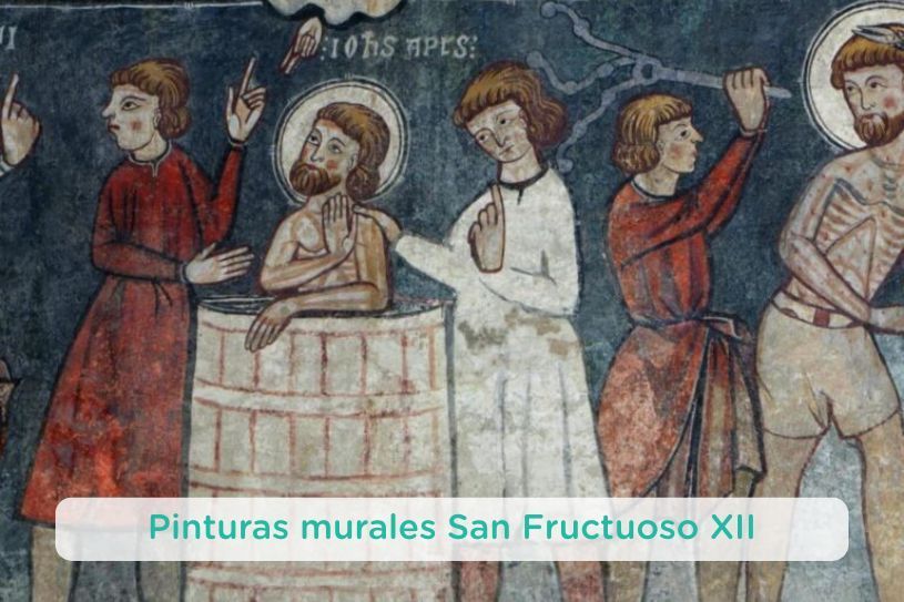 Fotografía parte de pinturas del retablo de San Fructuoso XII. Con título Pinturas murales San Frutuoso XII para entrada blog